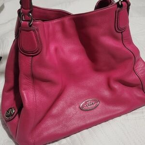 Coach Pink Leather Shoulder Bag